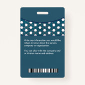 Werknemer Fotonaambalk Code Logo Aangepaste ID Badge (Achterkant)