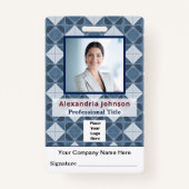 Werknemer Fotonaambalk Code Logo-ID Kaart Aangepas Badge (Voorkant)