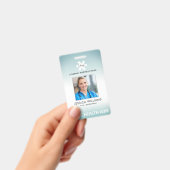 Werknemer Groene Gradiënt Bewerkbare Bezetting Fot Badge (Handheld)