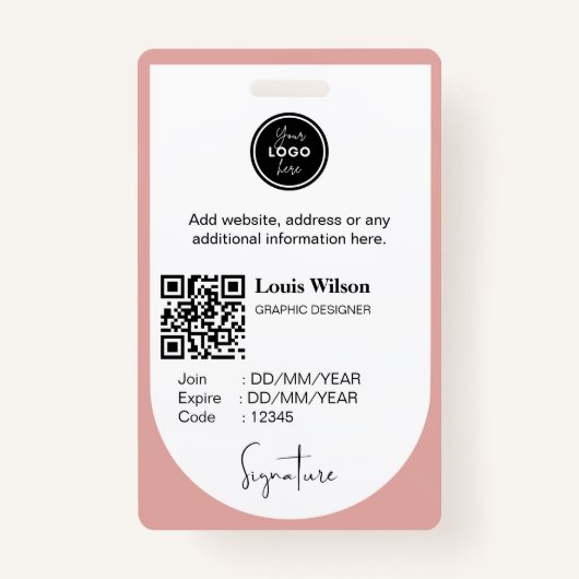 werknemer-ID Badge (Achterkant)