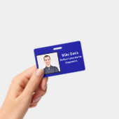 Werknemer ID Badge Royal Blue Horizontal Design (Handheld)