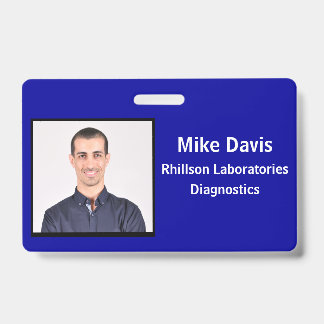 Werknemer ID Badge Royal Blue Horizontal Design