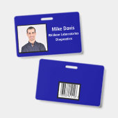 Werknemer ID Badge Royal Blue Horizontal Design (Voor- en achterkant)