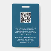 Werknemer ID Foto Logo QR Code Badge (Back)