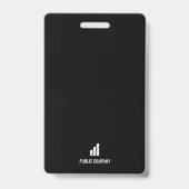 Werknemer ID Kaart Modern Black Personeel Badge (Back)