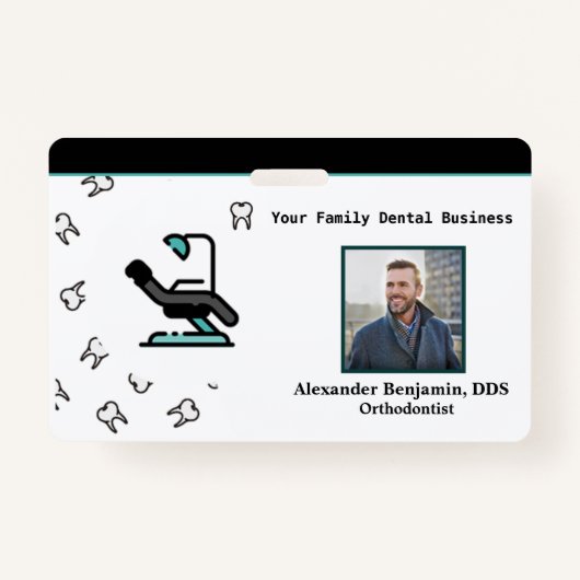 Werknemer Logo baakencodenummer voor foto-Dentist Badge (Voorkant)