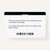 Werknemer Logo baakencodenummer voor foto-Dentist Badge (Achterkant)