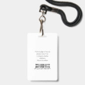 Werknemer Logo Foto ID Bar Code Naam Badge (Achterkant met lanyard)