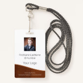 Werknemer Logo Foto ID Bar Code Naam Badge (Voorkant met draagriem)