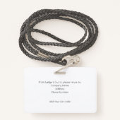 Werknemer Marble Look ID Badge met Barcode (Achterkant met draagriem)