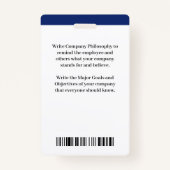 Werknemer Naam Fotobalk Code Aangepaste badge (Achterkant)