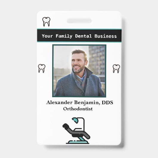 Werknemer Naam van de Logo van de Fotosterbalk Badge (Front)