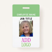 Werknemer pas - Fotopasnaam identiteitskaart Badge (Achterkant)