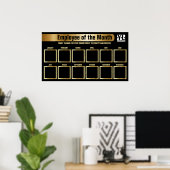 Werknemer van de maand 4x4 foto herkenningsdisplay poster (Thuiskantoor)