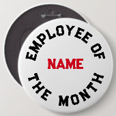 Werknemer van de maand ronde button 6,0 cm (Voorkant /achterkant)