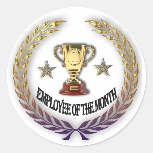 werknemer van de maand ronde sticker (Voorkant)