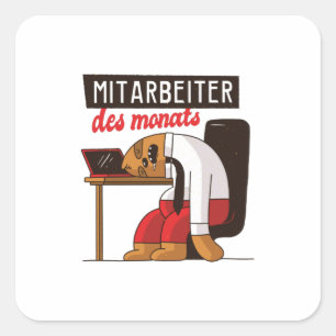 Werknemer van de maand vierkante sticker