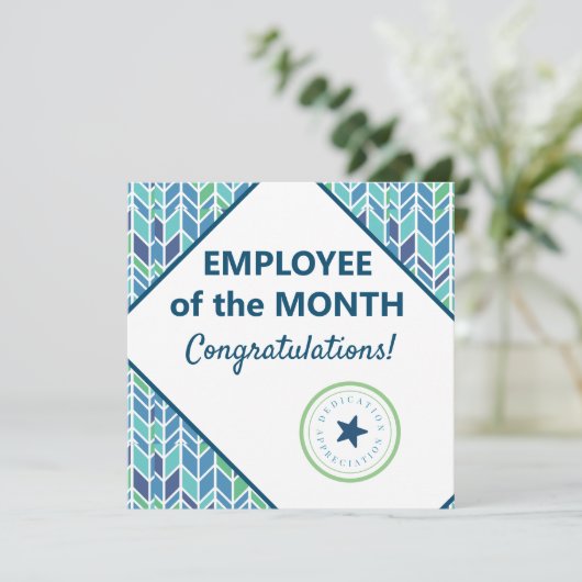 Werknemer van de maandelijkse erkenningskaart kaart (Staand voorkant)