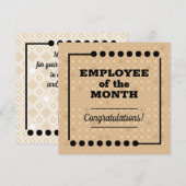 Werknemer van de maandelijkse erkenningskaart kaart (Voorkant / Achterkant)