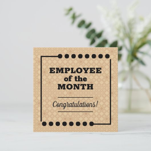 Werknemer van de maandelijkse erkenningskaart kaart (Staand voorkant)