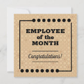 Werknemer van de maandelijkse erkenningskaart kaart (Voorkant)