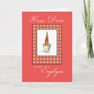 Werknemers Diwali Candle op Red Kaart