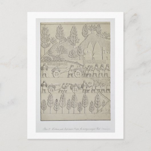 Werknemers met gereedschap en touwen voor het verp briefkaart (Voorkant)