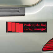 WERKNEMERS VAN DE WERELD, EENHEID! BUMPERSTICKER (Op auto)