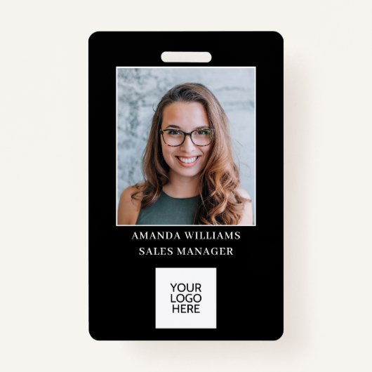 Werknemersfoto ID Logo QR Code Badge (Voorkant)