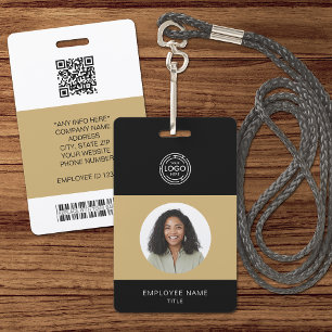 Werknemersfoto, Logo, streepjescode, naam-id Badge