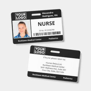 Werknemersfoto Logo Streepjescode Zwart Ziekenhuis Badge