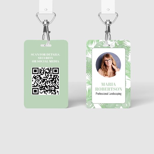 Werknemersfoto QR-code palmbomen Badge