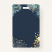 Werknemersfoto Trendy Boho Blue Badge (Achterkant)