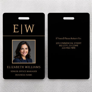 Werknemersnaam Black Gold Foto Zakelijk Werk Badge