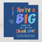 Werknemersteam Dank u Bedrijf Bedankkaart (Voorkant / Achterkant)