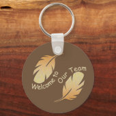 Werknemerswelkomstteam donkerbruin sleutelhanger (Voorkant)