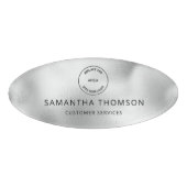 Werknemertitel Logo Silver Shimmer Naambadge (Voorkant)