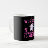werkout omdat moord verkeerd is Unicorn Koffiemok (Voorkant links)