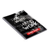 Werkoutmotivatie - werk hard notitieboek (Rechterzijde)