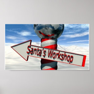 werkplaats van santa poster