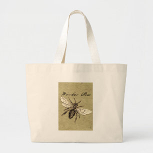 Werkster Bijen Insect Illustratie Antiek Grote Tote Bag