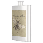 Werkster Bijen Insect Illustratie Antiek Heupfles (Links)