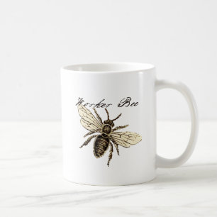 Werkster Bijen Insect Illustratie Antiek Koffiemok