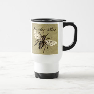 Werkster Bijen Insect Illustratie Antiek Reisbeker