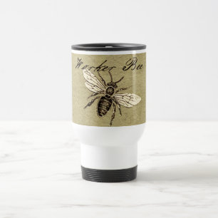 Werkster Bijen Insect Illustratie Antiek Reisbeker