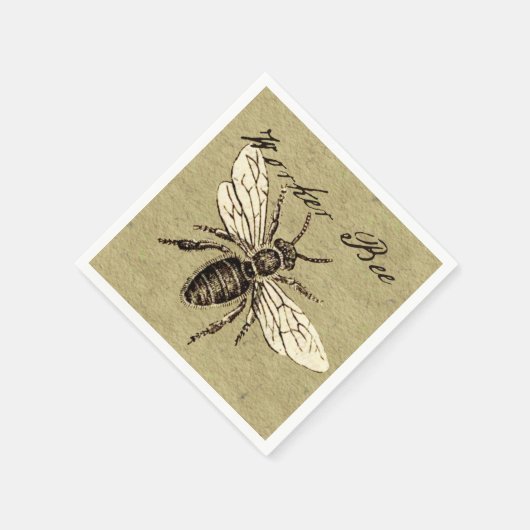 Werkster Bijen Insect Illustratie Antiek Servetten (Hoek)