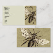  Werkster Bijen Insect Illustratie Antiek Visitekaartje (Voorkant / Achterkant)