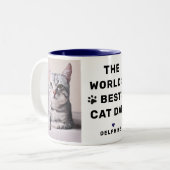Werkt beste kat pap marinefoto's met foto's tweekleurige koffiemok (Voorkant links)