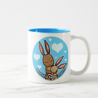 Werkt beste mama Bunny Tweekleurige Koffiemok