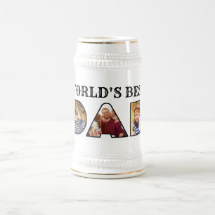Werkt beste pap Citaat Modern 3 Foto Collage Bierpul